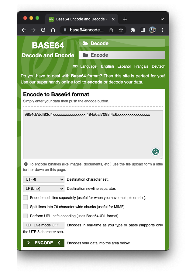 Base64 encode tool